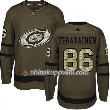 Carolina Hurricanes Dresy Teuvo Teravainen 86 Adidas 2017-2018 Camo Zelená Authentic - Pánské